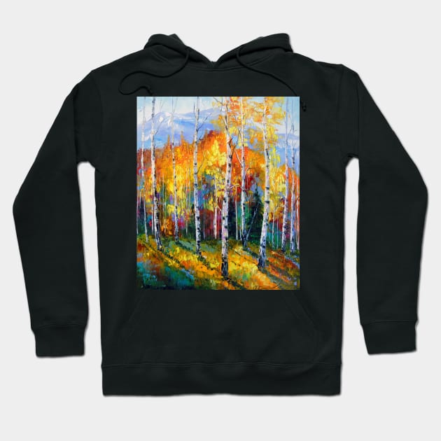 Autumn birches on the edge Hoodie by OLHADARCHUKART